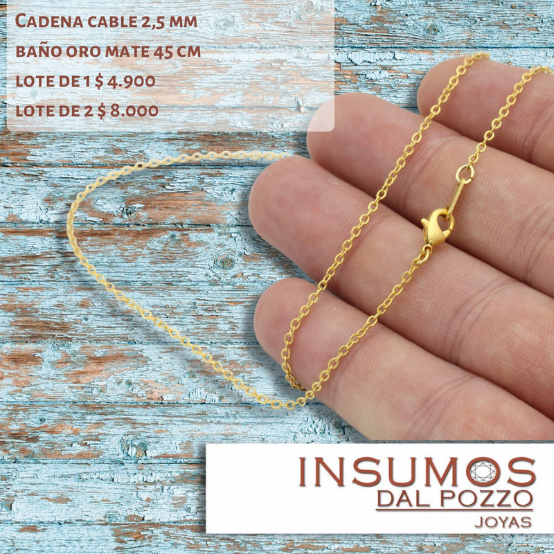 Cadena Cable 2 mm con Broche